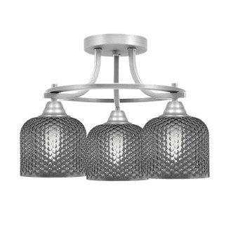 Toltec Lighting - 3417-BN-4612 - Three Light Semi-Flush Mount - Paramount - Brushed Nickel