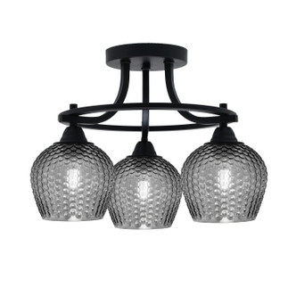 Toltec Lighting - 3417-MB-4602 - Three Light Semi-Flush Mount - Paramount - Matte Black