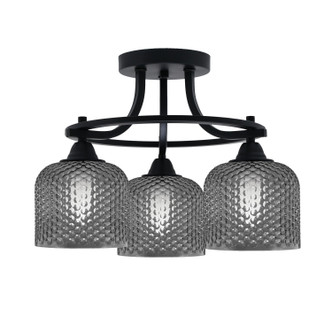 Toltec Lighting - 3417-MB-4612 - Three Light Semi-Flush Mount - Paramount - Matte Black