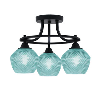 Toltec Lighting - 3417-MB-4625 - Three Light Semi-Flush Mount - Paramount - Matte Black