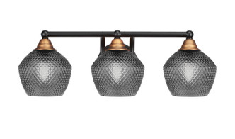 Toltec Lighting - 3423-MBBR-4622 - Three Light Bath Bar - Paramount - Matte Black & Brass