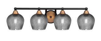 Toltec Lighting - 3424-MBBR-4602 - Four Light Bath Bar - Paramount - Matte Black & Brass
