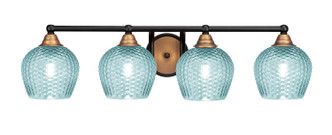 Toltec Lighting - 3424-MBBR-4605 - Four Light Bath Bar - Paramount - Matte Black & Brass