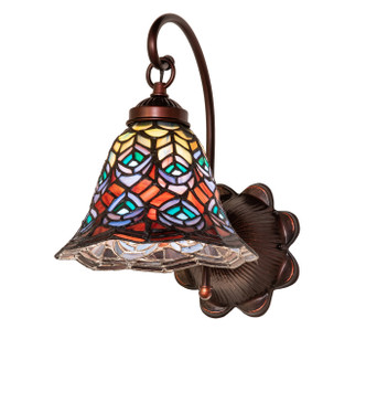 Meyda Tiffany - 244800 - One Light Wall Sconce - Tiffany Peacock Feather