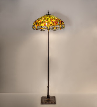 Tiffany Hanging Head Dragonfly Three Light Floor Lamp (287991)