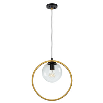 Artcraft - AC10890VB - One Light Pendant - Lugano - Black & Vintage Brass