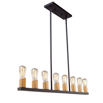 Artcraft - AC11106 - Eight Light Island Pendant - Skyline - Dark Bronze & Satin Brass