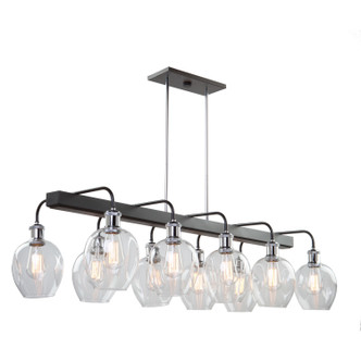 Artcraft - AC11340PN - Ten Light Island Pendant - Hennessy - Polished Nickel & Black