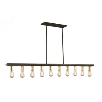 Artcraft - AC11351SB - Ten Light Island Pendant - Sandalwood - Satin Brass