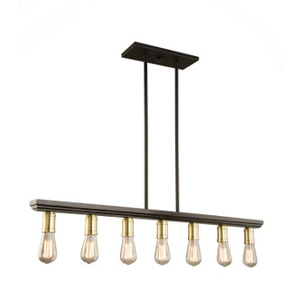 Artcraft - AC11358SB - Seven Light Island Pendant - Sandalwood - Satin Brass