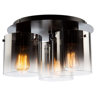 Artcraft - AC11524SM - Three Light Flush Mount - Henley - Satin Black & Smoke Glass