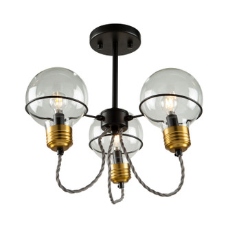 Martina Three Light Semi-Flush Mount (AC11723BK)