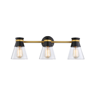 Artcraft - AC11803BB - Three Light Vanity - Kanata - Black & Brushed Brass
