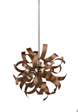 Artcraft - AC606CO - Three Light Pendant - Belair - Copper