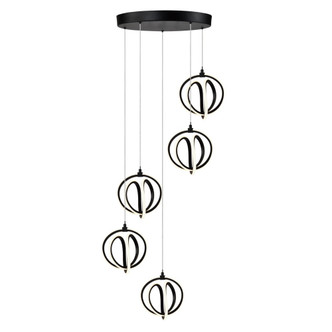 Artcraft - AC6735BK - LED Pendant - Rose Collection - Black