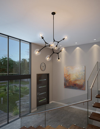 Organic Eight Light Chandelier (JA14028BK)