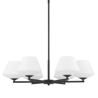 Hunter - 48096 - Six Light Chandelier - Celestial Valley - Matte Black