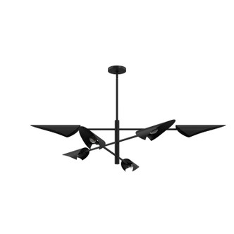 Hunter - 48140 - Six Light Chandelier - Merian - Matte Black