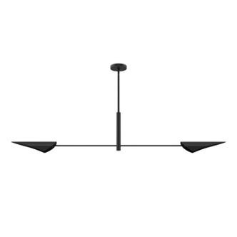 Hunter - 48142 - Two Light Linear Chandelier - Merian - Matte Black