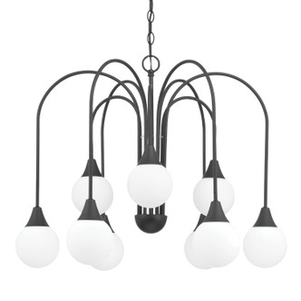 Hunter - 48199 - Nine Light Chandelier - Valadon - Matte Black