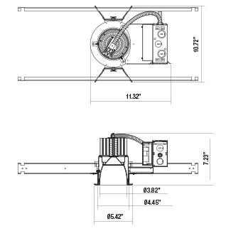 LED REC,4IN,NC HSNG,45W,WH/WHT (29681-013)