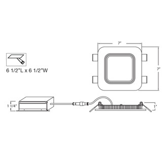 LED SLIM REC,6IN,BAF,15W,SQ,WT (31244-02)
