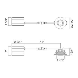 34894-40 LED REC,2IN,GIMBAL,5W,40K,BLK (34894-40-01)