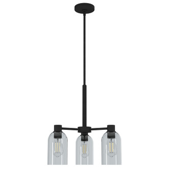 Hunter - 19707 - Three Light Chandelier - Lochemeade - Natural Black Iron