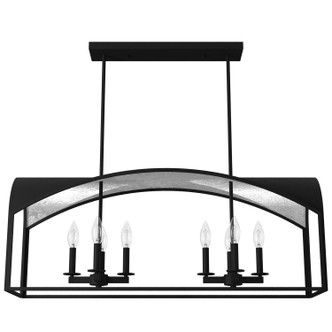 Hunter - 19732 - Eight Light Linear Chandelier - Dukestown - Natural Black Iron