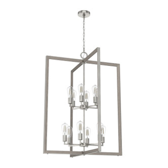 Hunter - 19859 - 12 Light Foyer Pendant - Woodburn - Brushed Nickel