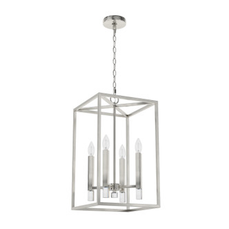 Hunter - 19987 - Four Light Foyer Pendant - Sunjai - Brushed Nickel