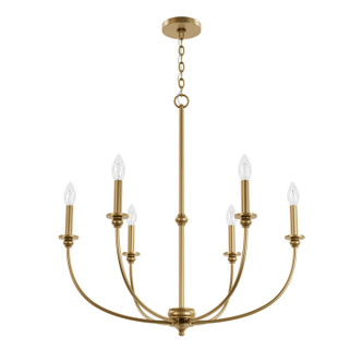 Hunter - 48066 - Six Light Chandelier - Southcrest - Luxe Gold