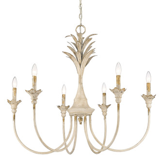 Golden - 0846-6 AI - Six Light Chandelier - Lillianne - Antique Ivory