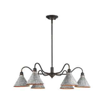Jasper Six Light Chandelier (0877-6 ABI-GV)