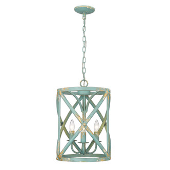 Golden - 0890-3P TEAL - Three Light Pendant - Alcott - Antique Teal