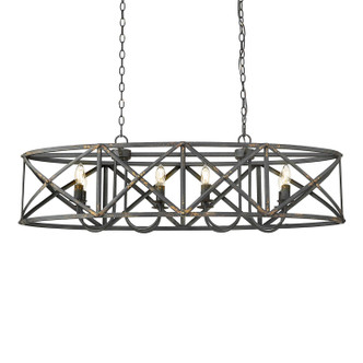 Golden - 0890-LP ABI - Eight Light Linear Pendant - Alcott - Antique Black Iron