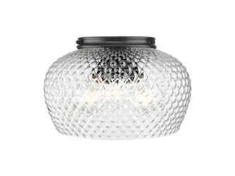 Golden - 1088-3FM BLK-CLR - Three Light Flush Mount - Adeline - Matte Black