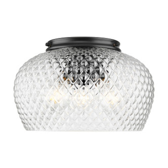 Adeline Three Light Flush Mount (1088-3FM BLK-CLR)