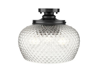 Golden - 1088-3SF BLK-CLR - Three Light Semi-Flush Mount - Adeline - Matte Black