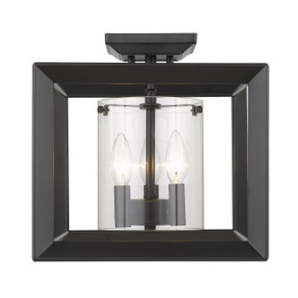 Smyth Three Light Semi-Flush Mount (2073-SF12 BLK-CLR)