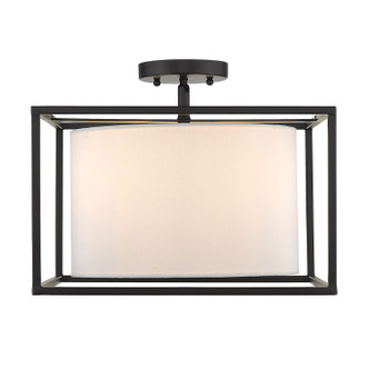 Manhattan Three Light Semi-Flush Mount (2243-SF BLK-MWS)