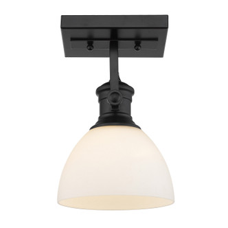 Golden - 3118-1SF BLK-OP - One Light Semi-Flush Mount - Hines - Matte Black