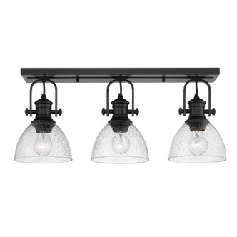 Golden - 3118-3SF BLK-SD - Three Light Semi-Flush Mount - Hines - Matte Black