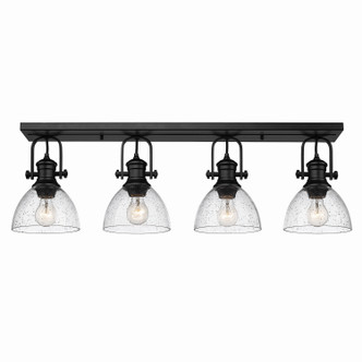 Golden - 3118-4SF BLK-SD - Four Light Semi-Flush Mount - Hines - Matte Black