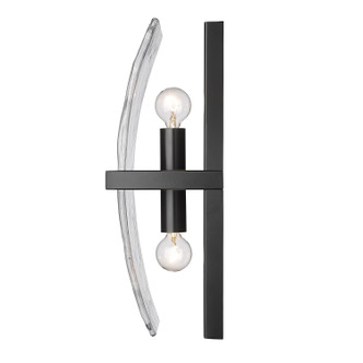 Aenon Two Light Wall Sconce (3164-WSC BLK-HWG)