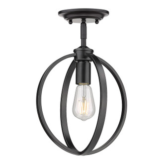 Golden - 3167-1SF BLK - One Light Semi-Flush Mount - Colson - Matte Black