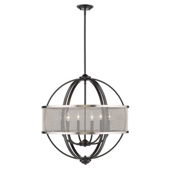 Colson Six Light Chandelier (3167-6 BLK-PW)