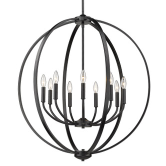 Golden - 3167-9 BLK - Nine Light Chandelier - Colson - Matte Black