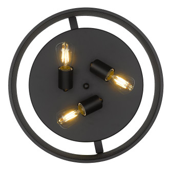 Channing Three Light Flush Mount (3168-FM15 BLK-BLK)