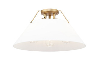Golden - 3306-3FM BCB-OP - Three Light Flush Mount - Orwell - Brushed Champagne Brass